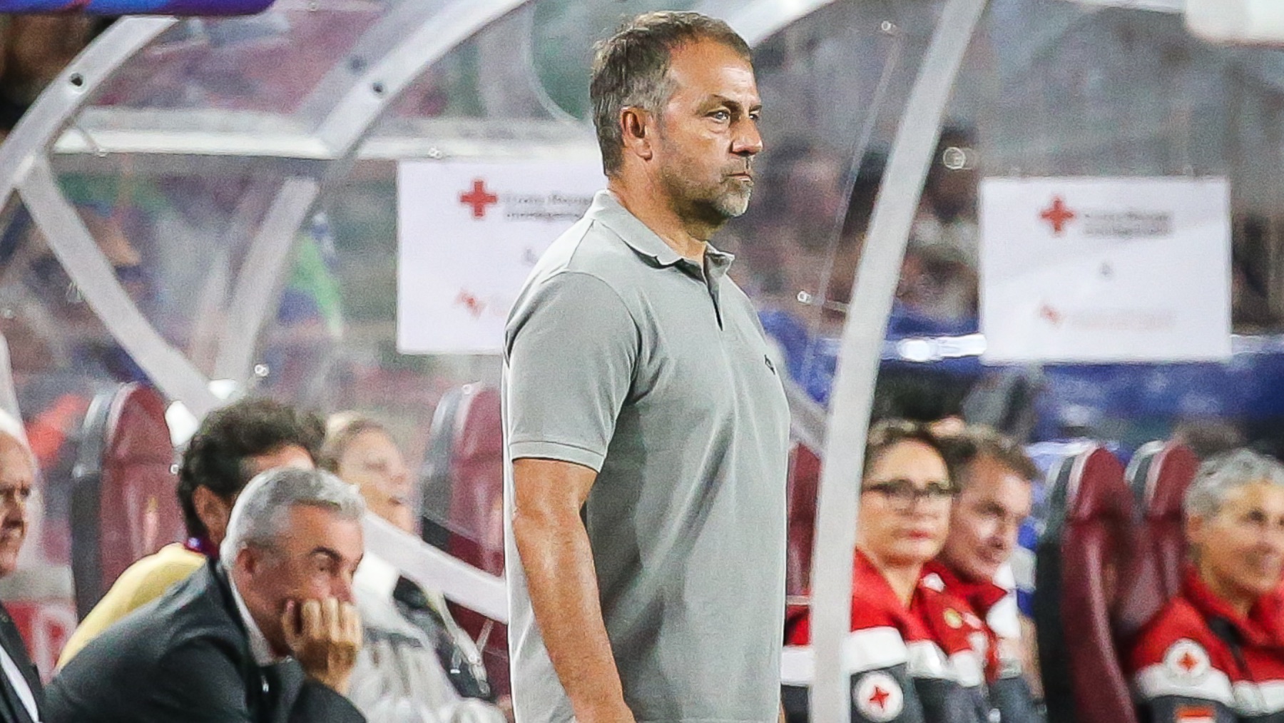 Hansi Flick, en el Mónaco – Barcelona. (EP)