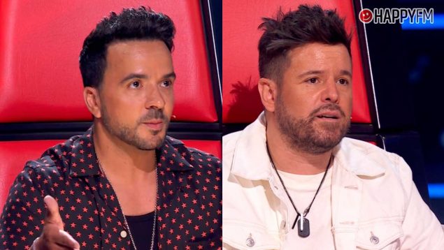 Luis Fonsi y Pablo López durante las Audiciones a ciegas de La Voz (Atresmedia).