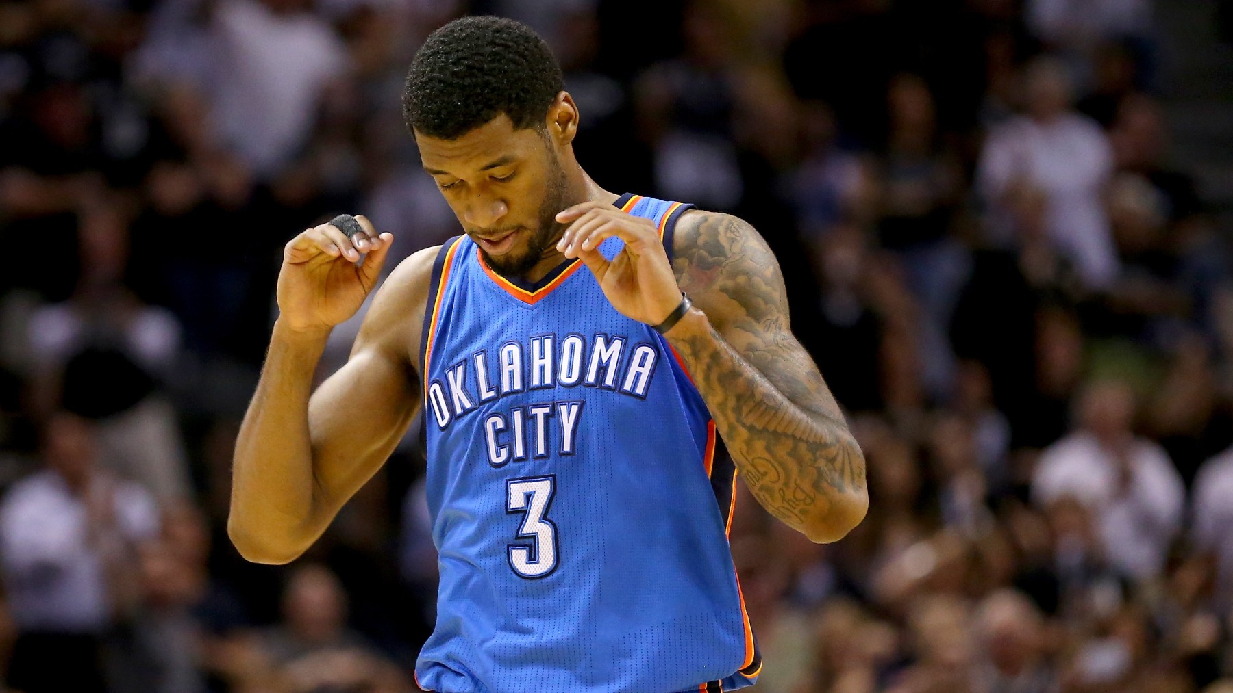 Perry Jones III, durante un partido con Oklahoma City Thunder en la NBA. (Getty)