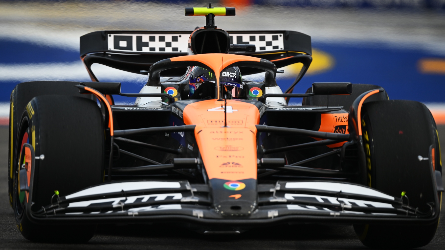 Lando Norris en el circuito de Marina Bay. (Getty)