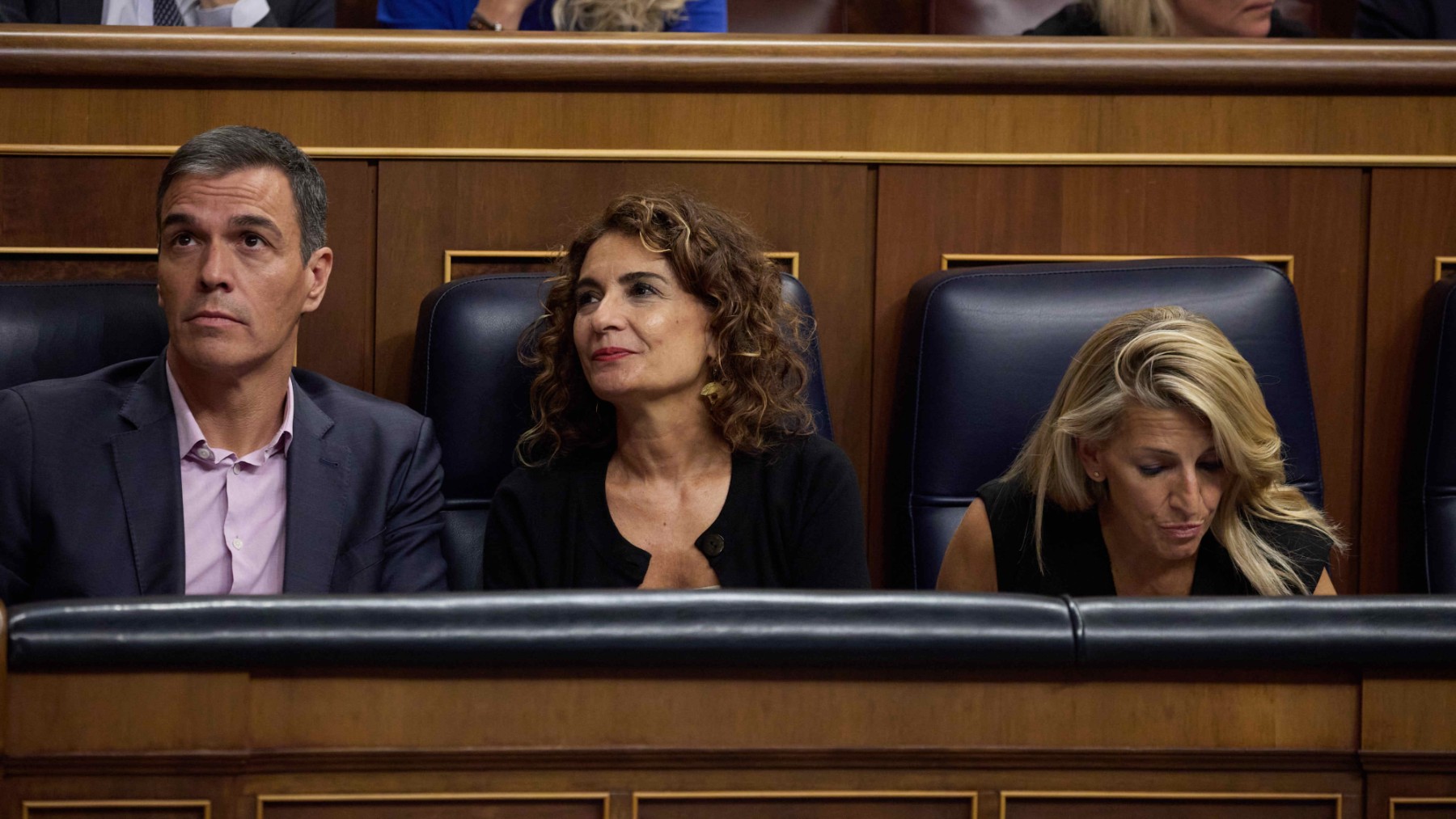 Pedro Sánchez, María Jesús Montero y Yolanda Díaz. (EP)