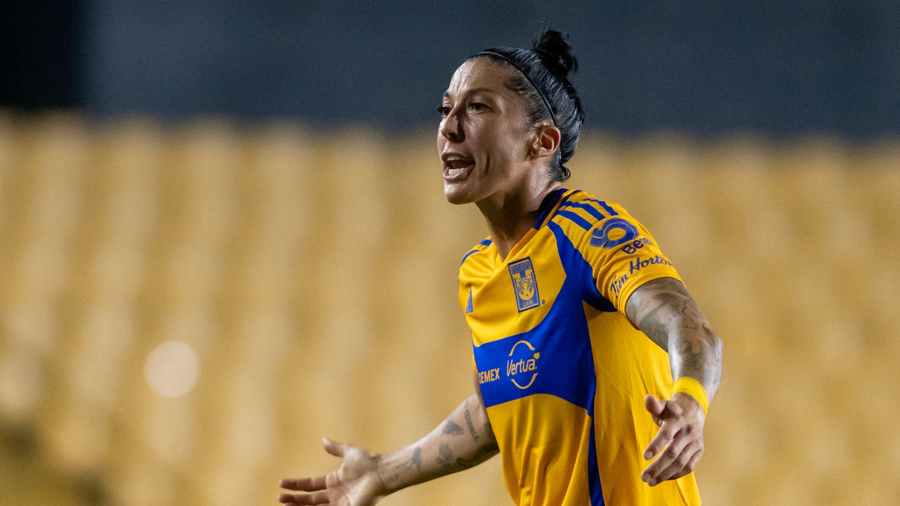 Jennifer Hermoso, durante un partido con Tigres en la liga mexicana. (EFE)