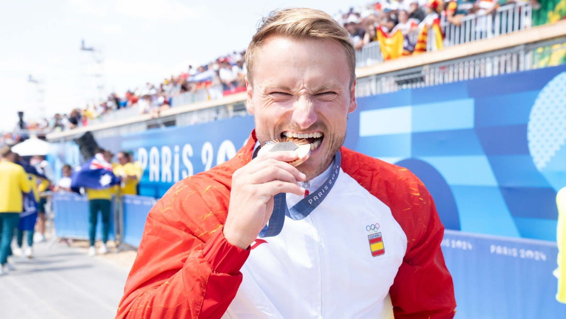 Marcus Cooper, tras ganar su última medalla en París.