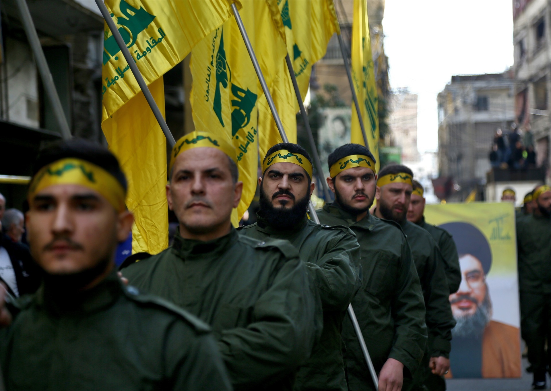 Milicianos de Hezbolá en Beirut. (FOTO: E.P.)