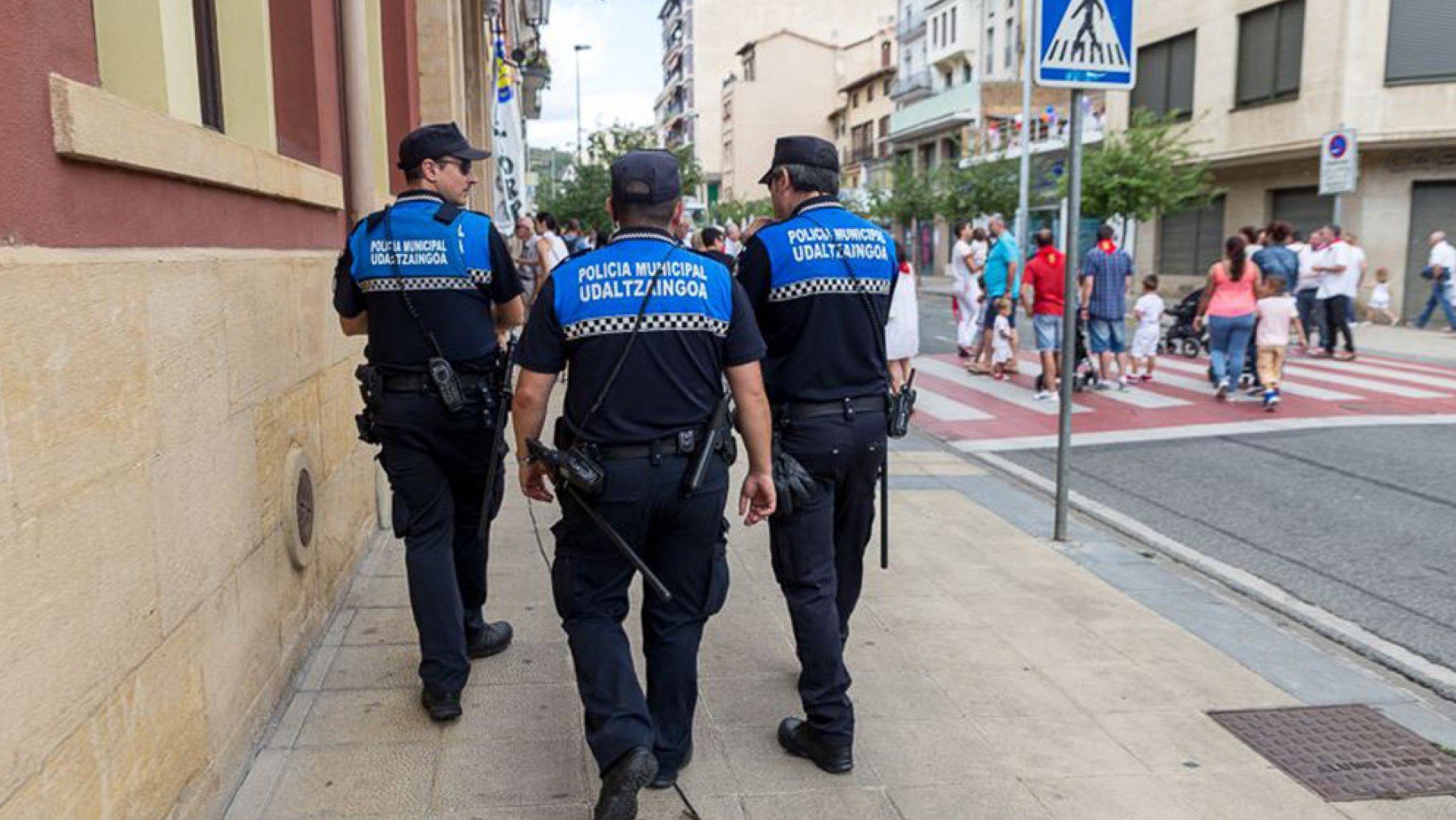 Un grupo de policías municipales de Pamplona.