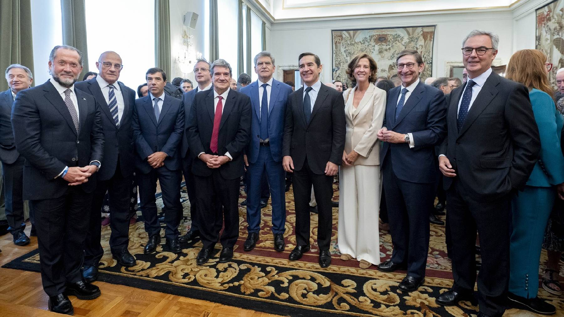 Algunos de los banqueros presentes en la toma de posesión de Escrivá.