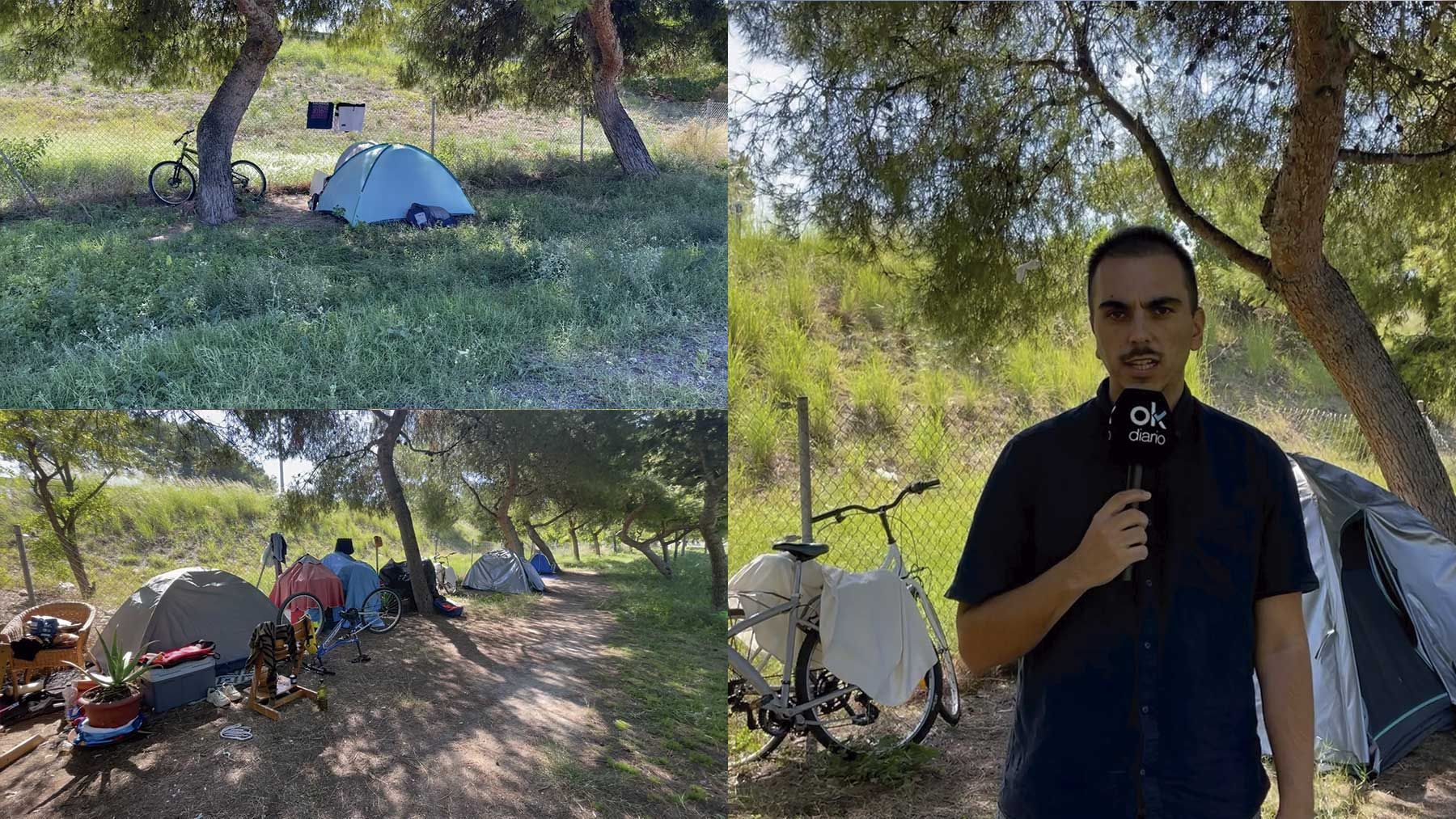 Asentamiento de tiendas de campaña en Nou Llevant.