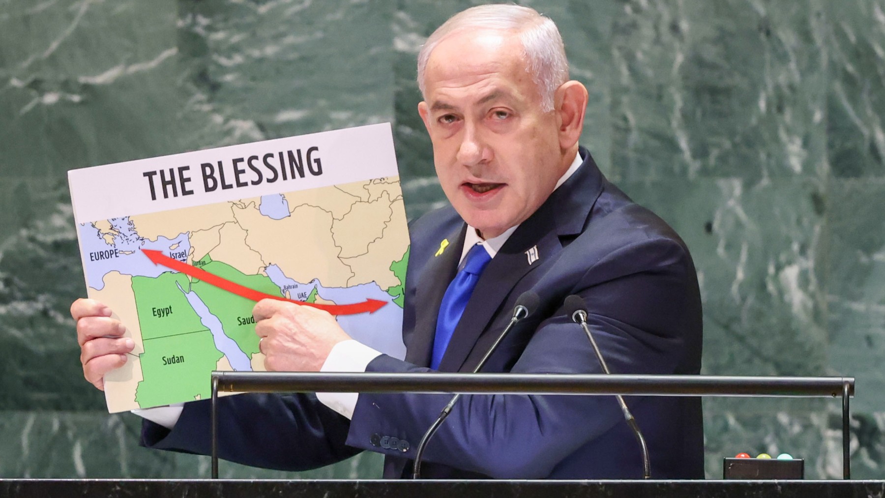 Benjamin Netanyahu en la Asamblea General de la ONU. (Foto: Efe)