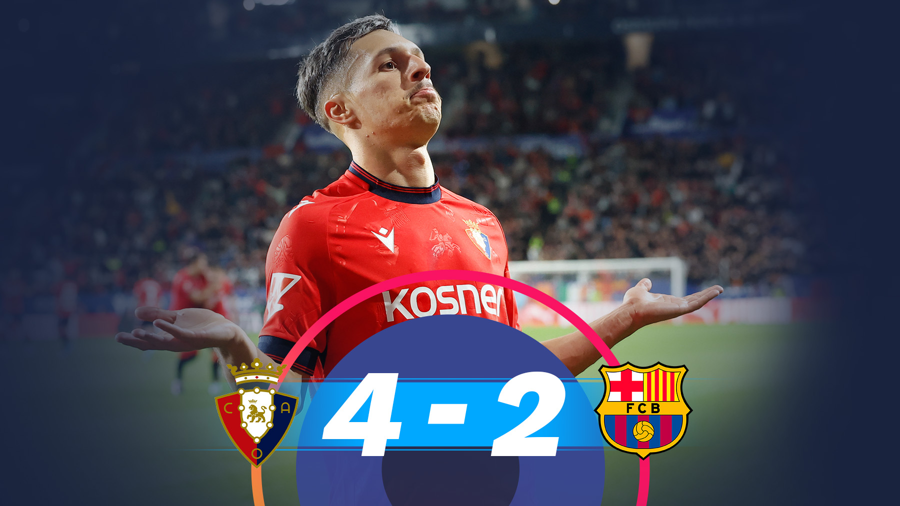 Osasuna baja al Barcelona a la tierra.