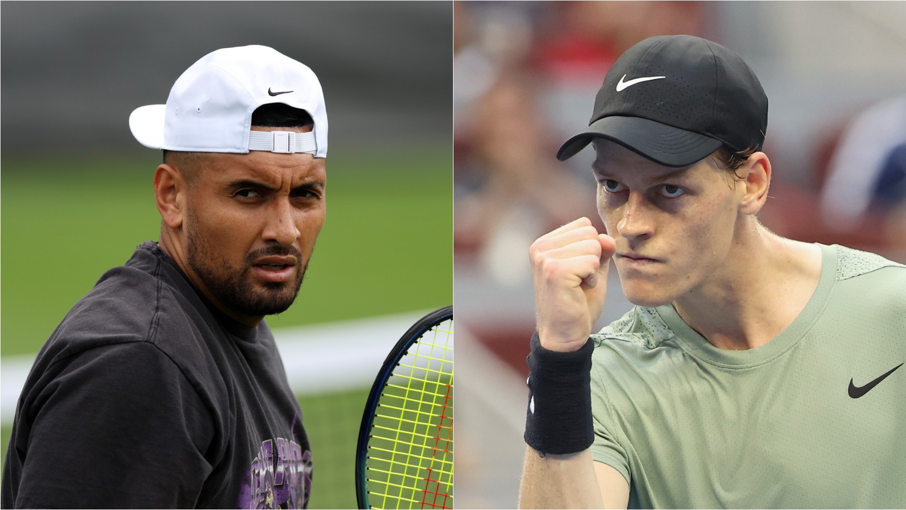 Nick Kyrgios y Jannik Sinner. (Getty)