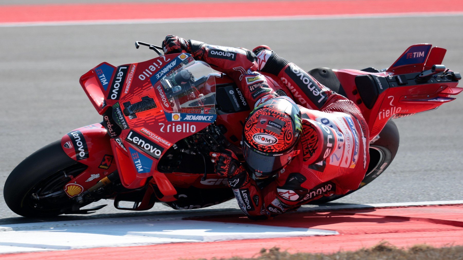 Pecco Bagnaia, durante el GP de Indonesia de MotoGP. (EFE)