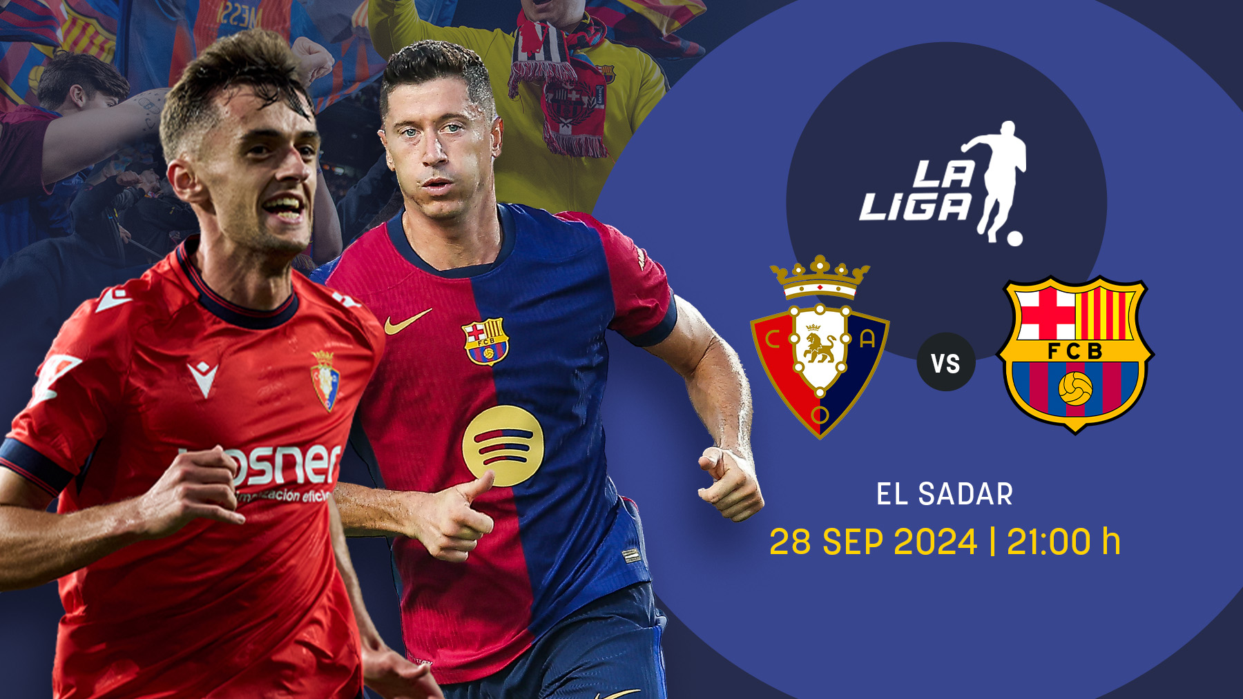 Osasuna y Barcelona se miden en El Sadar.