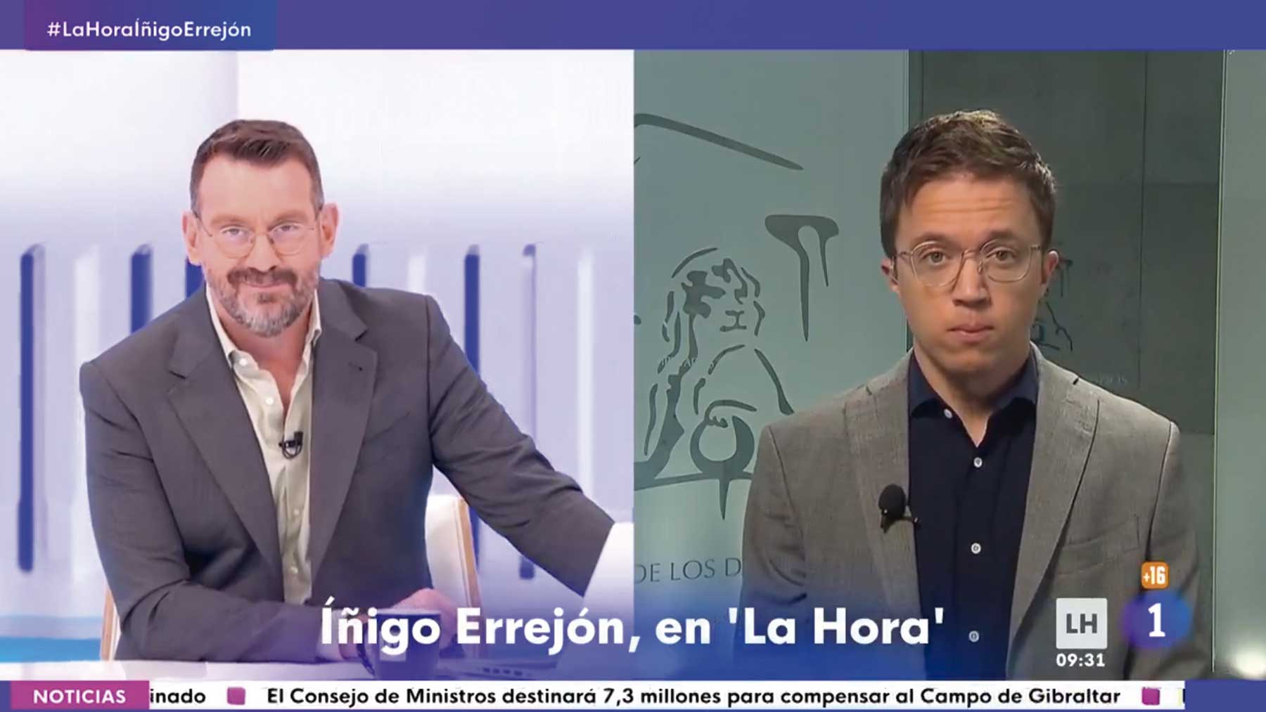 Íñigo Errejón en ‘La Hora de La 1’ de TVE.