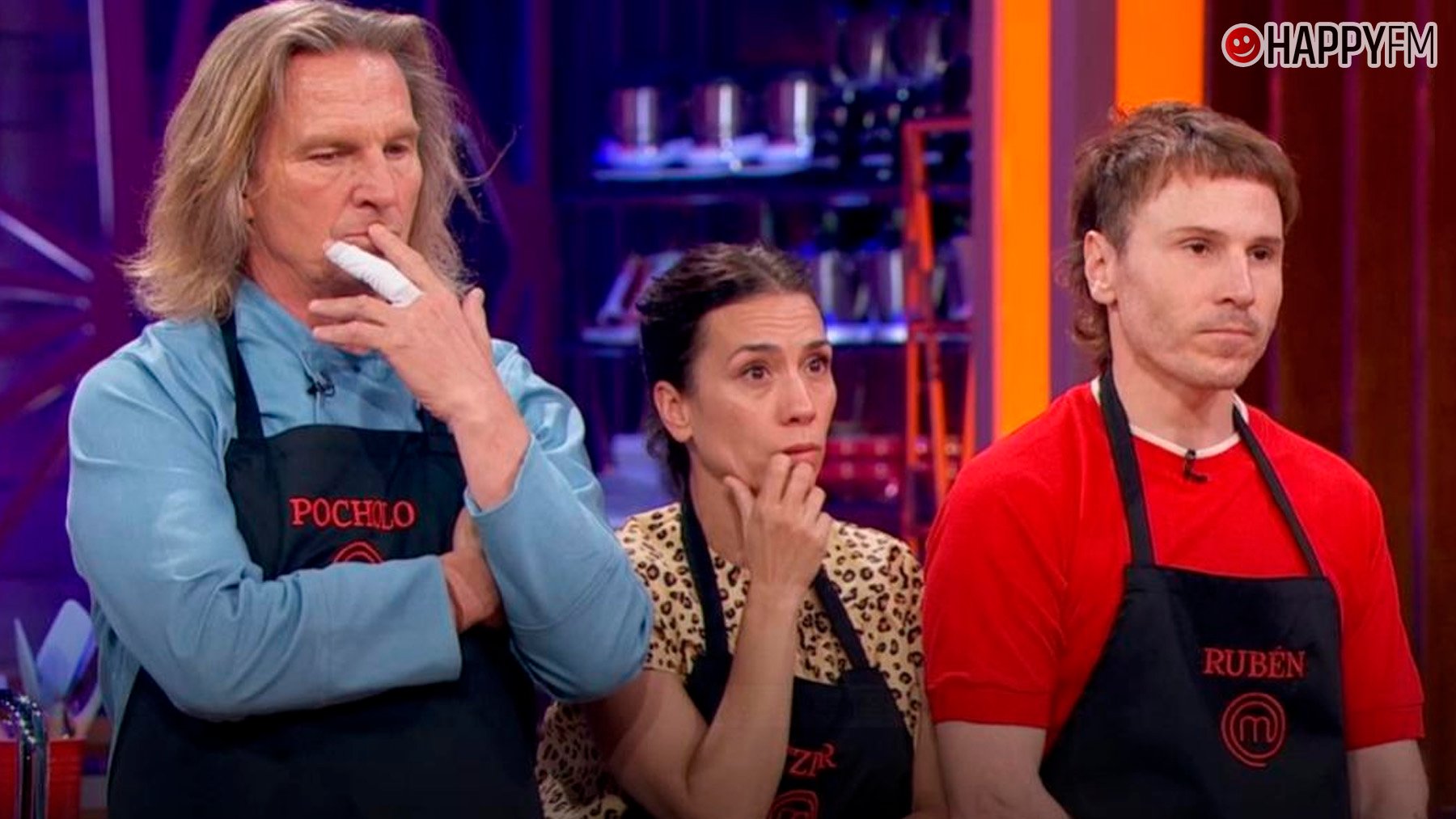 Pocholo, Itziar Miranda y Rubén Ochandiano en MasterChef Celebrity 9. (RTVE)