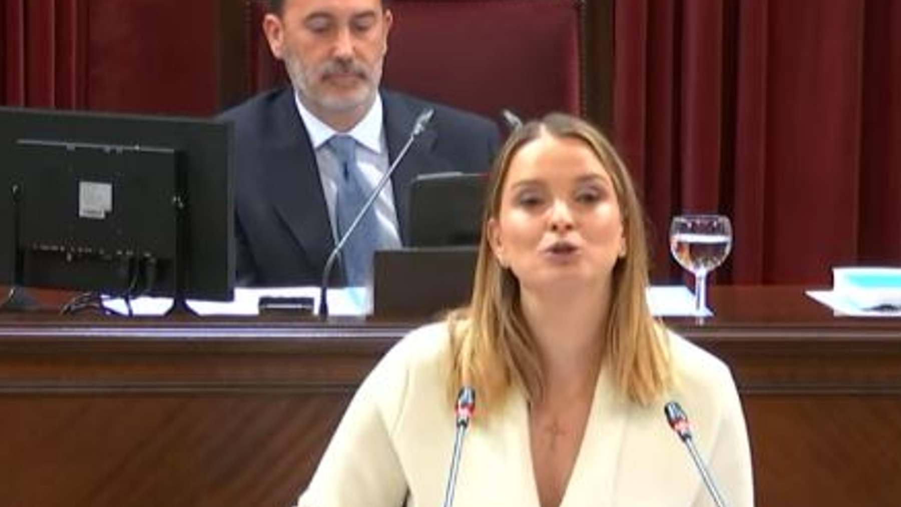 Marga Prohens, durante su intervención en el Parlament.