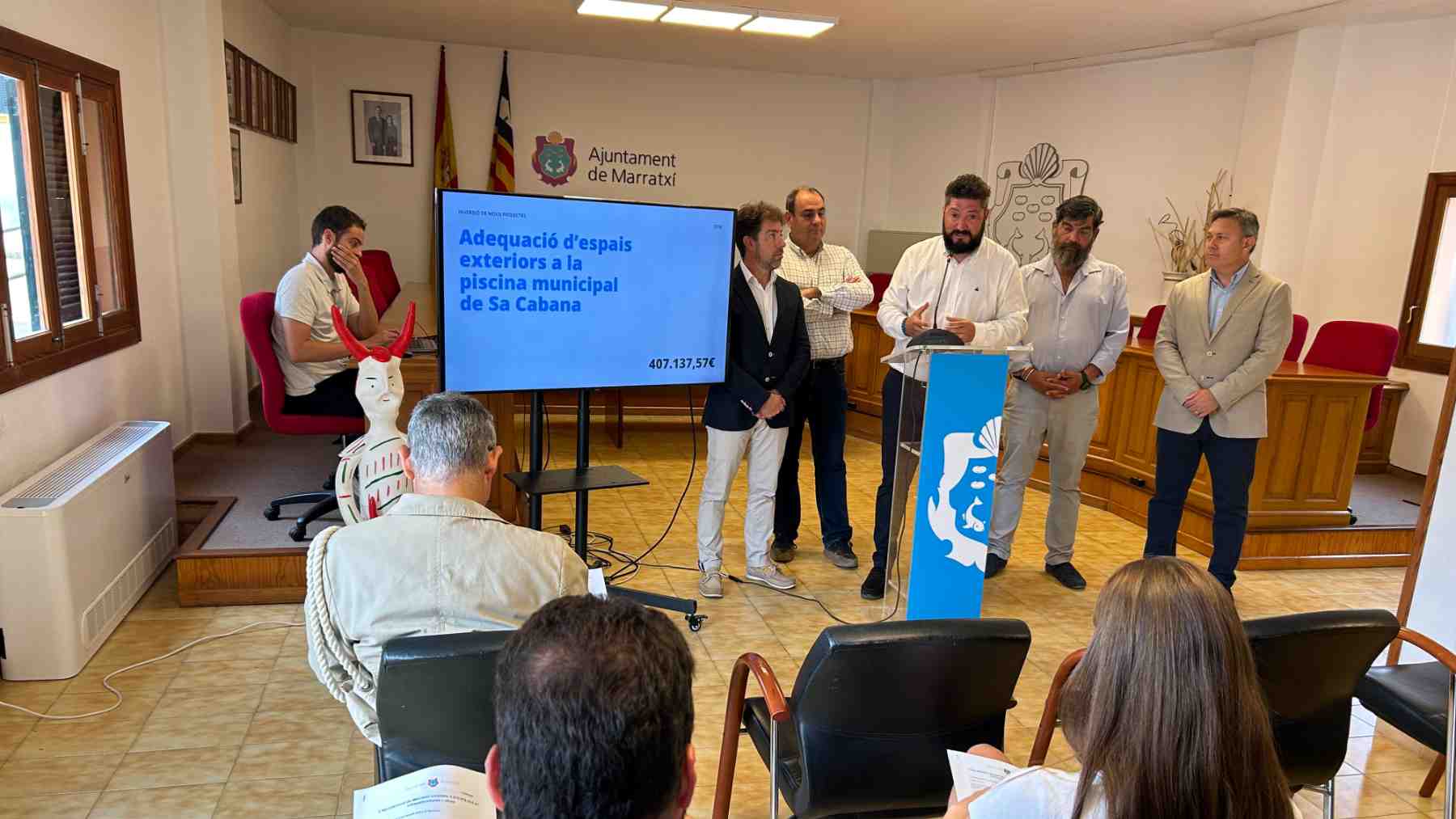 El alcalde de Marratxí, Jaume Llompart, durante la presentación de los 16 proyectos estratégicos.