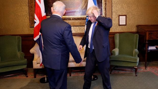 Boris Johnson Benjamin Netanyahu, Downing Street