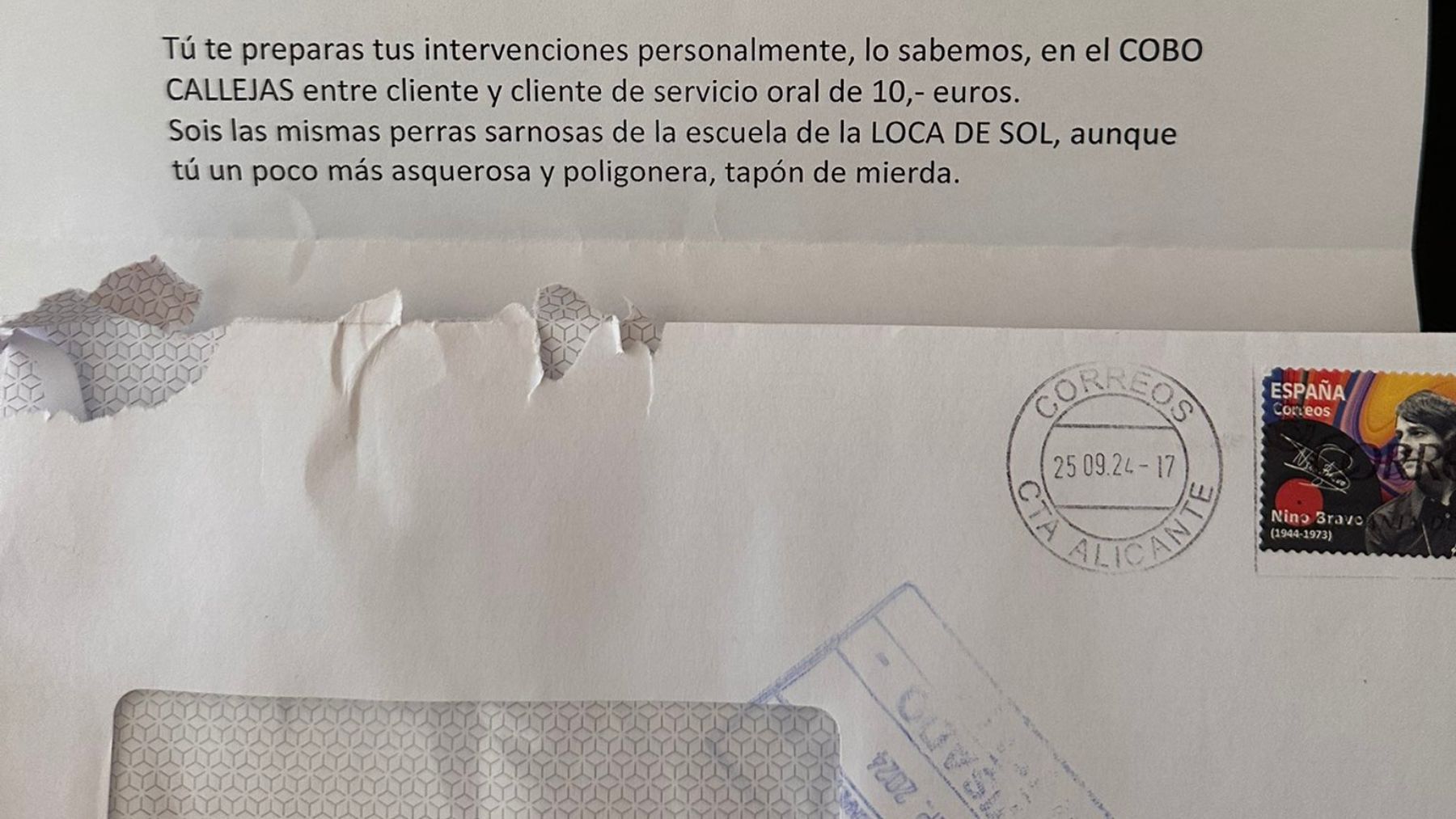 Carta recibida por Ana Vázquez Blanco. (Foto: X)