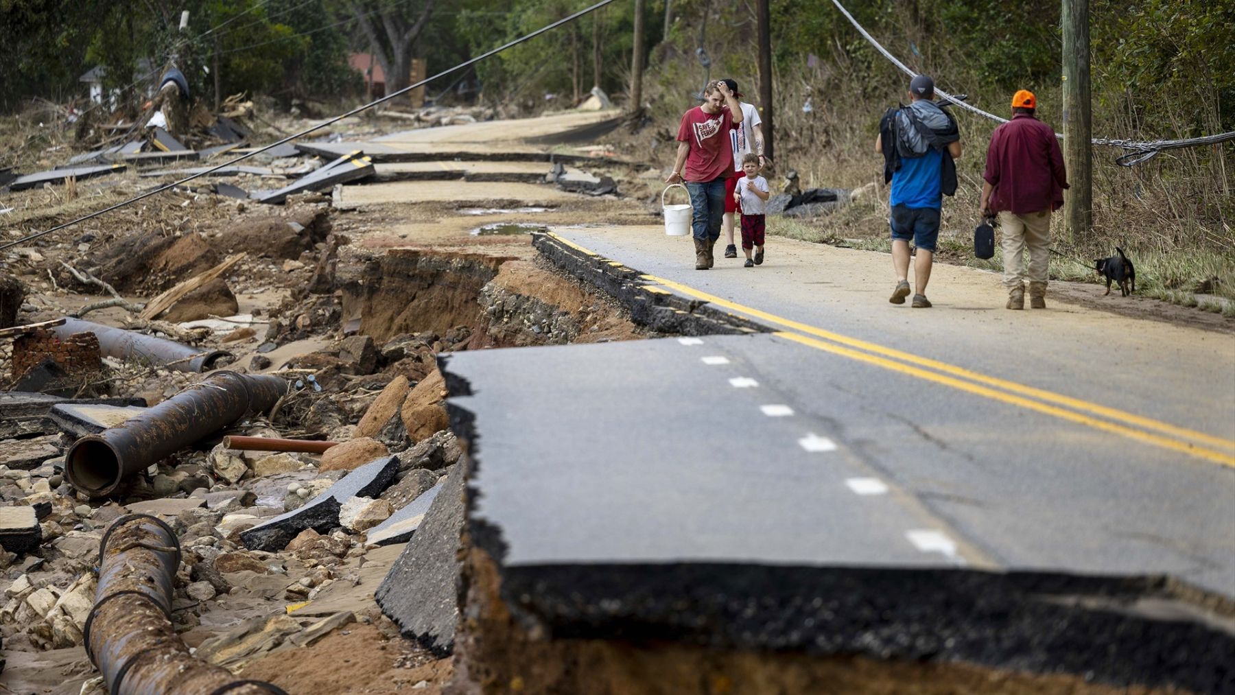 Las carreteras de Carolina del Norte destrozadas por Helene. (FOTO: E.P.)