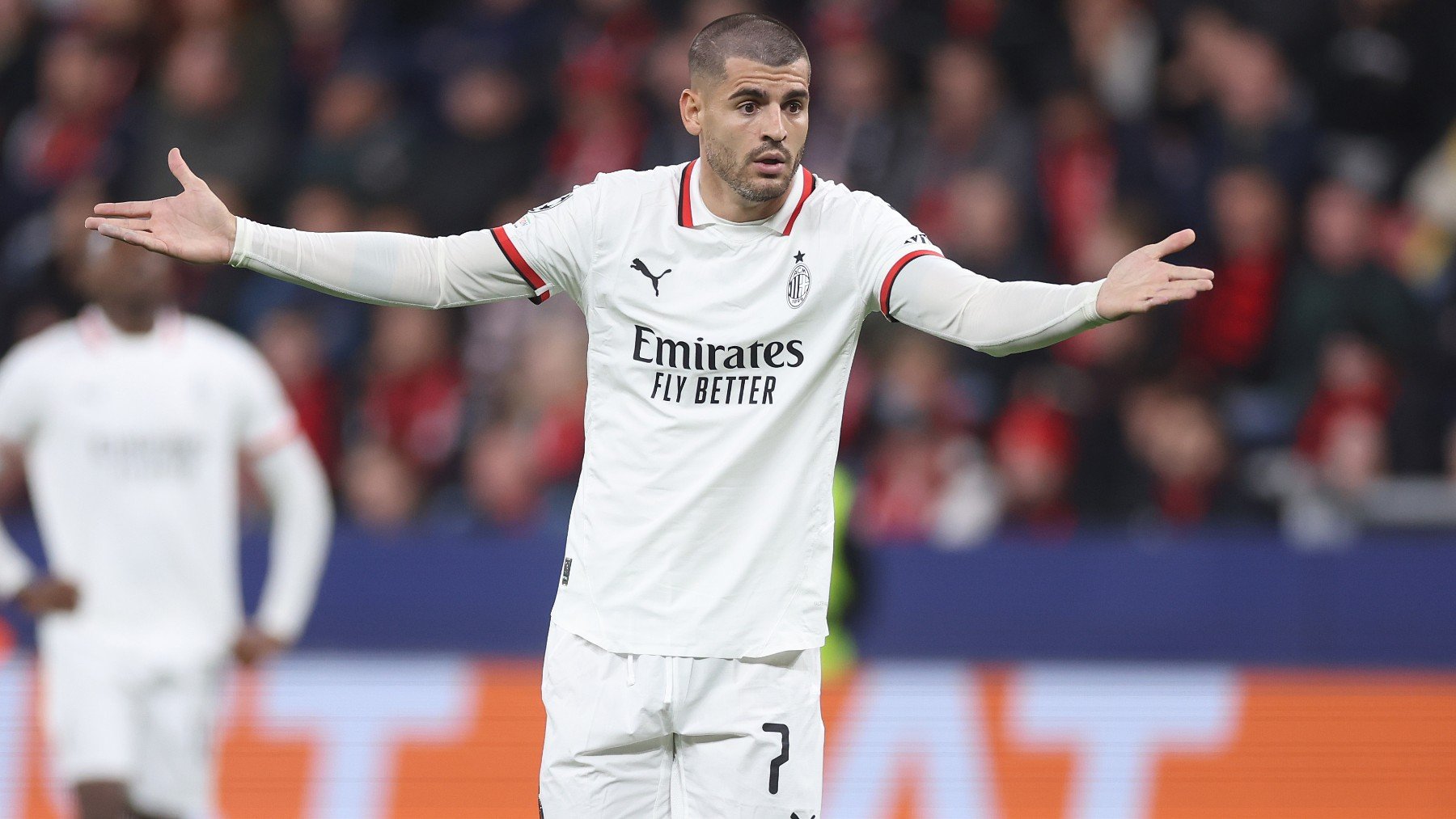 Álvaro Morata, durante un partido con el Milan esta temporada. (Getty)