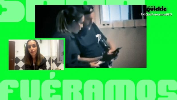 Ni que fuéramos emite el vídeo en el que se ve a Kiko Rivera y a Tamara intercambiándose los teléfonos. (Canal Quickie)