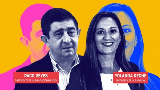 Los socialistas Paco Reyes y Yolanda Reche.