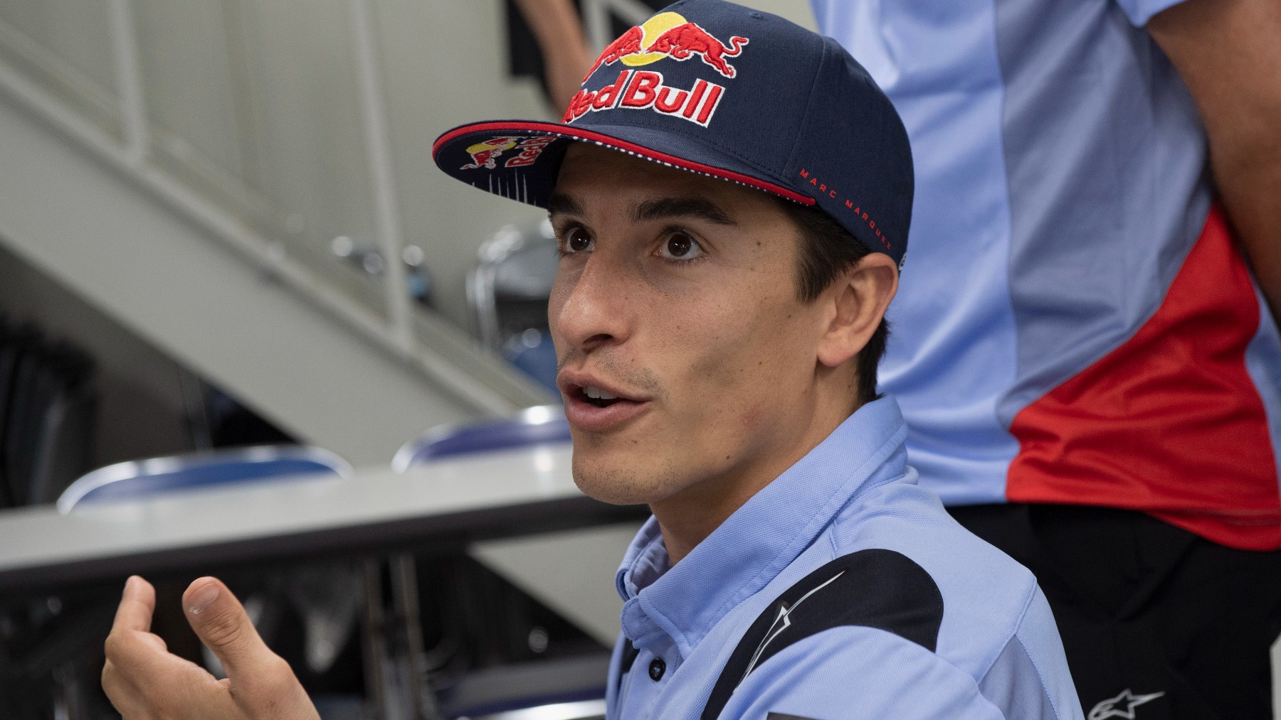 Marc Márquez durante su comparecencia ante los medios en Motegi. (Getty)