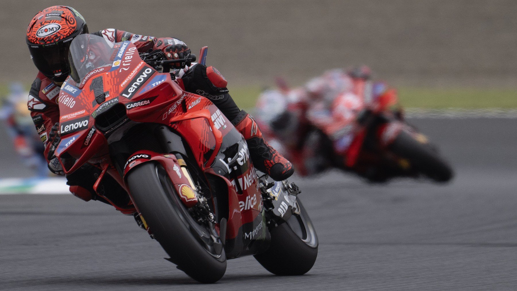 Pecco Bagnaia, durante el GP de Japón de MotoGP. (Getty)