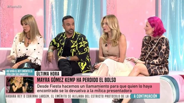 Los colaboradores de Fiesta hablan del accidente de Mayra Gómez Kemp (Mediaset).