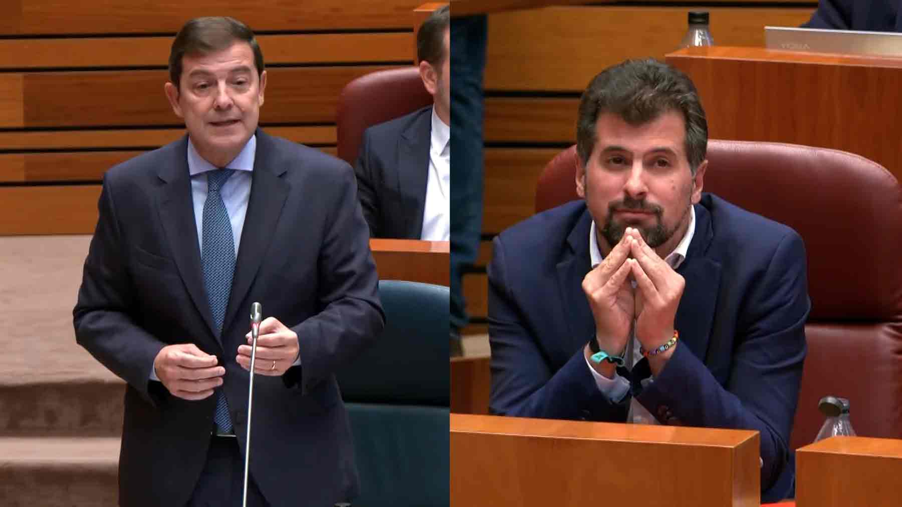 El presidente de Castilla y León, Alfonso Fernández Mañueco, y el secretario general del PSOE en la región, Luis Tudanca.