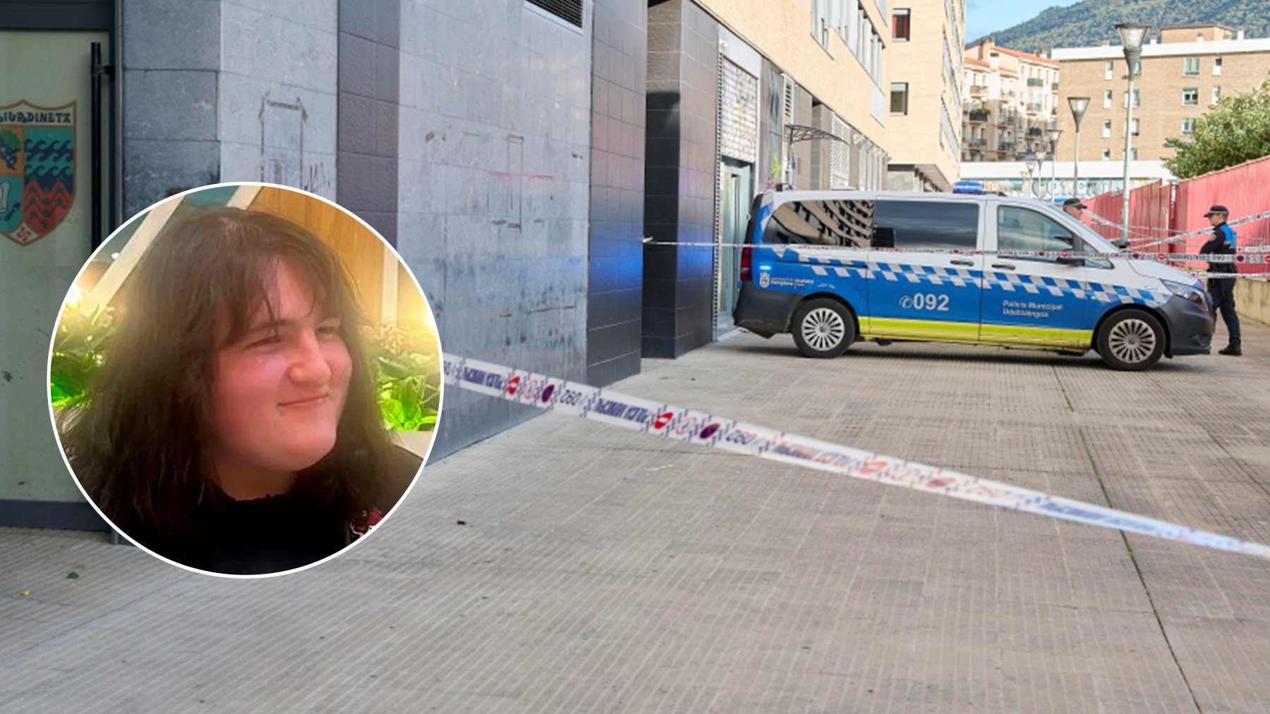 La victima, Kayla Villar y el lugar del crimen en Pamplona.