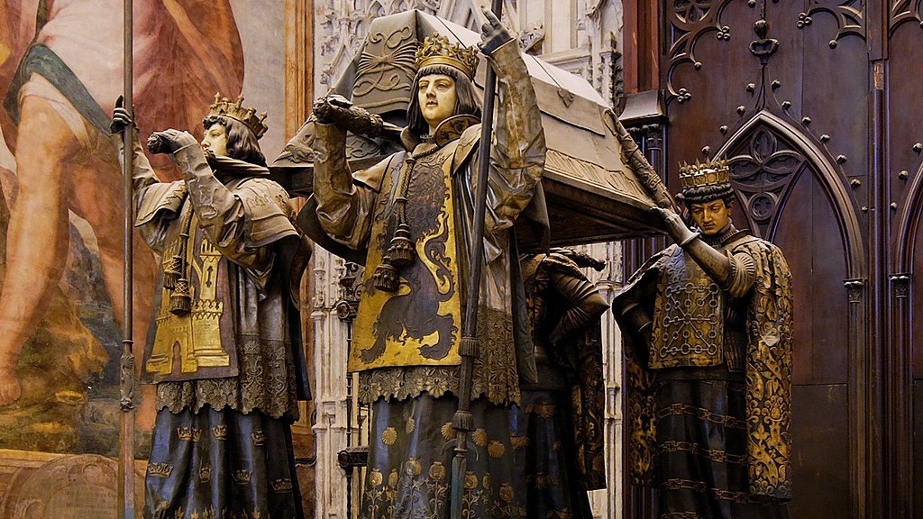 Tumba de Cristóbal Colón en la Catedral de Sevilla.