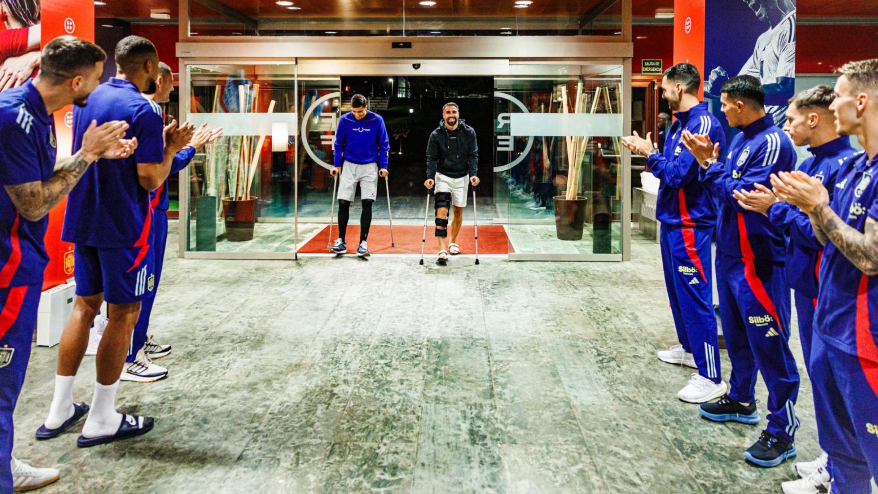 Carvajal y Rodri en la Ciudad del Fútbol de Las Rozas. (RFEF)
