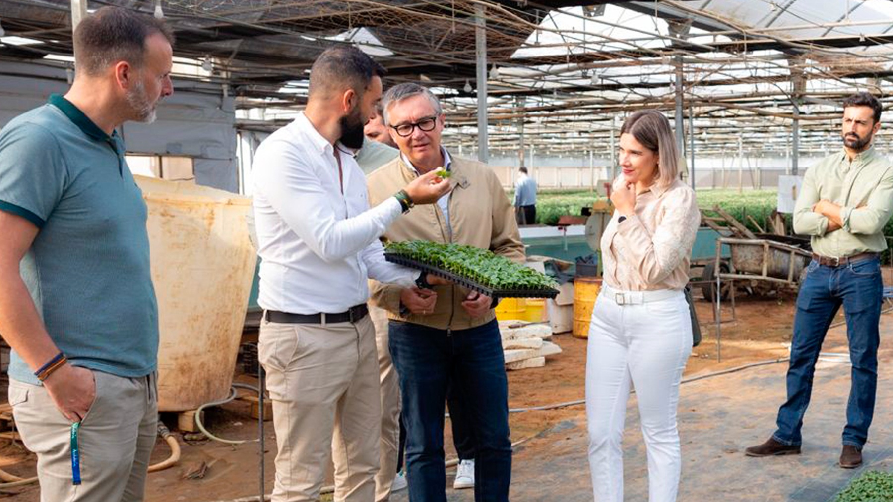 Manuel Gavira, en su visita a explotaciones agrarias de Cádiz.
