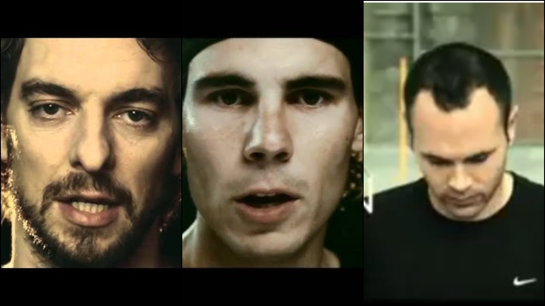 Nadal, Gasol e Iniesta en un anuncio de Nike.