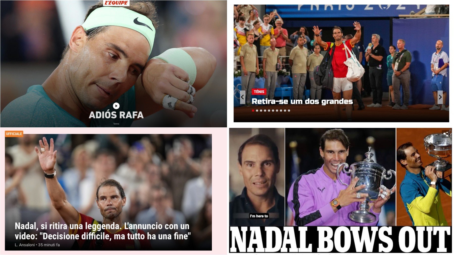 La prensa mundial despide con honores a Rafa Nadal: «Leyenda, eres uno de los grandes»