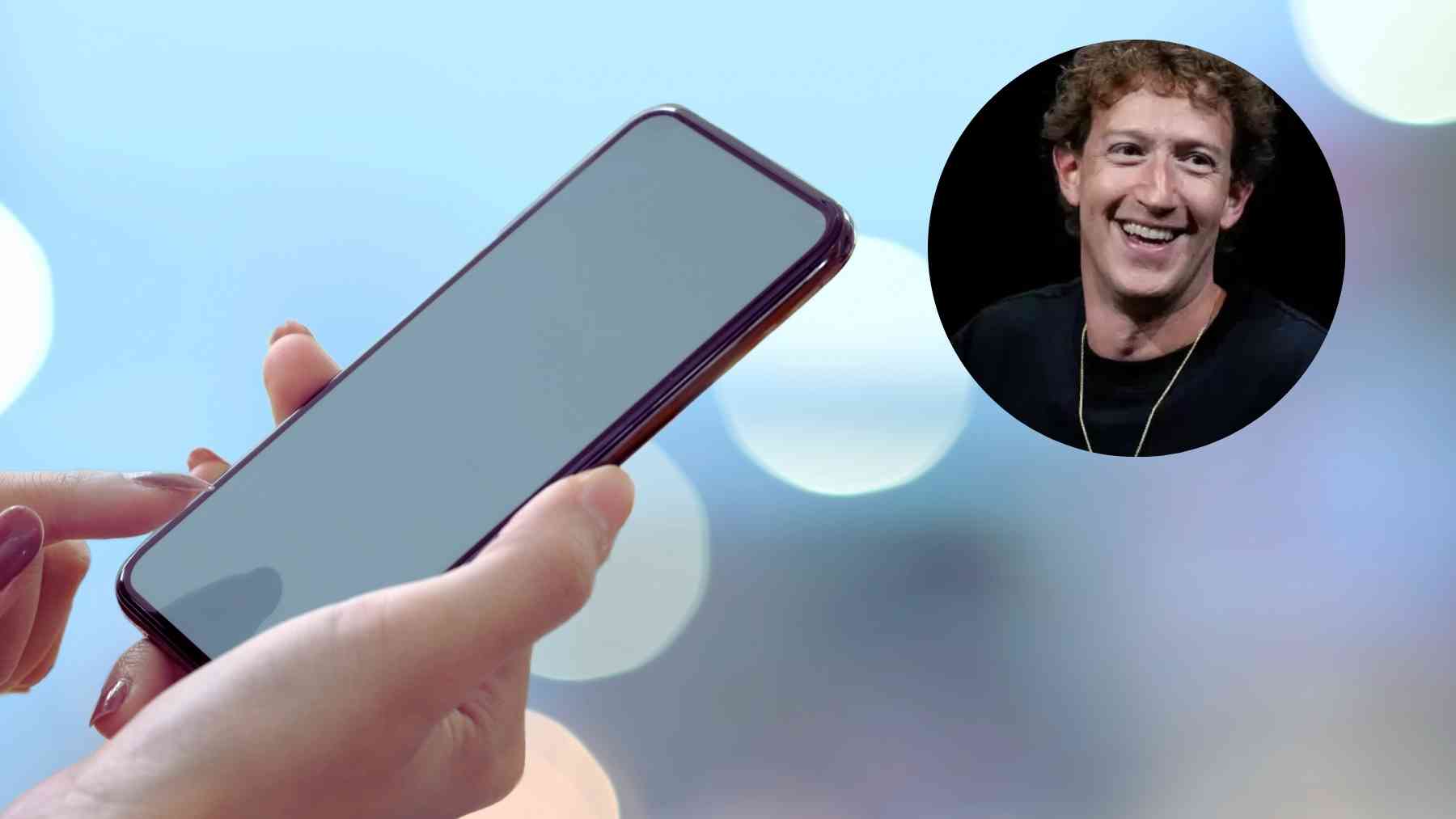 Smartphone y Mark Zuckerberg.