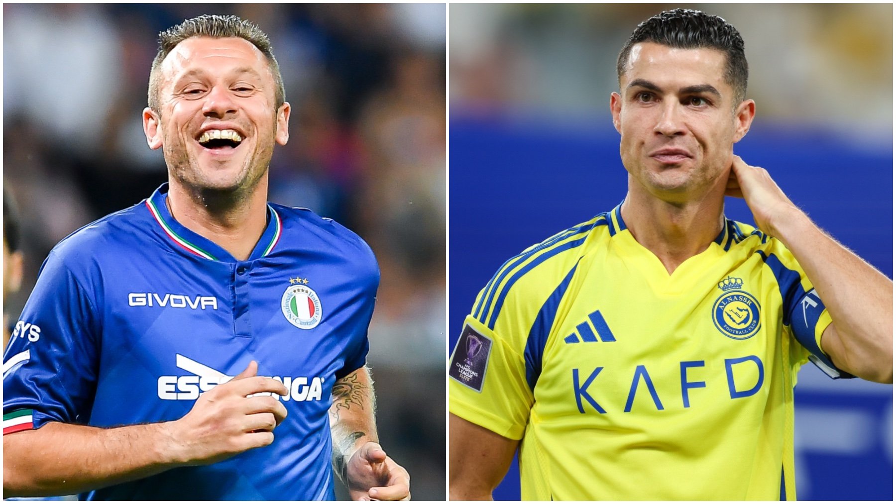 Antonio Cassano y Cristiano Ronaldo, en imágenes recientes. (Getty)