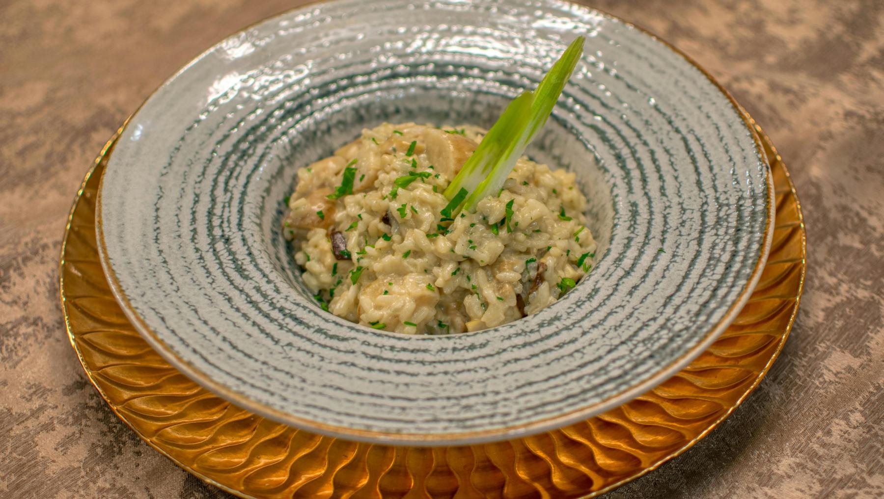 Risotto de champiñones.