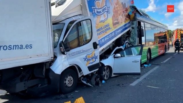 Accidente de autobús en Brunete, M-600 Madrid, Accidente Brunete hoy,