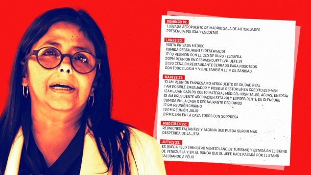 Aldama preparó una gira por Madrid a Delcy con citas con ministros y «cena con sorpresa»