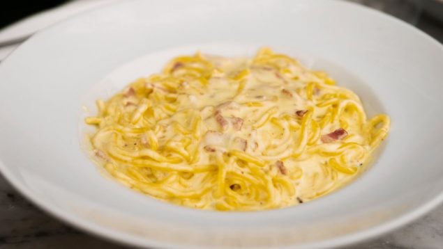 Salsa carbonara, truco