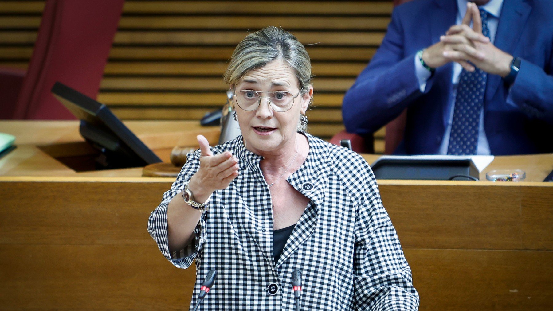 Elena Bastidas en una intervención en las Cortes Valencianas.