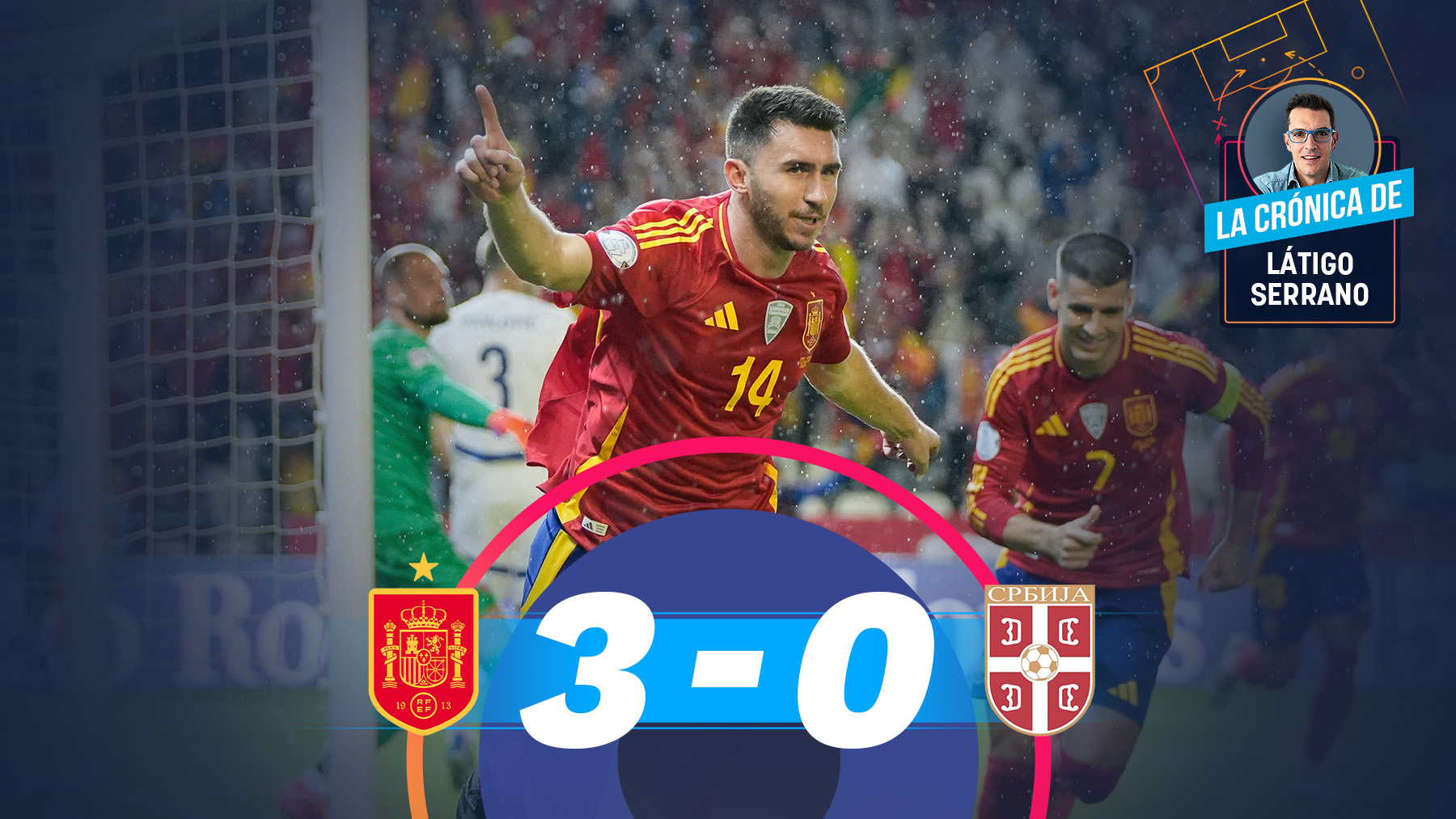 España goleó a Serbia.