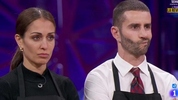 Hiba Abouk y Pelayo Diaz en 'MasterChef Celebrity 9'. (RTVE)