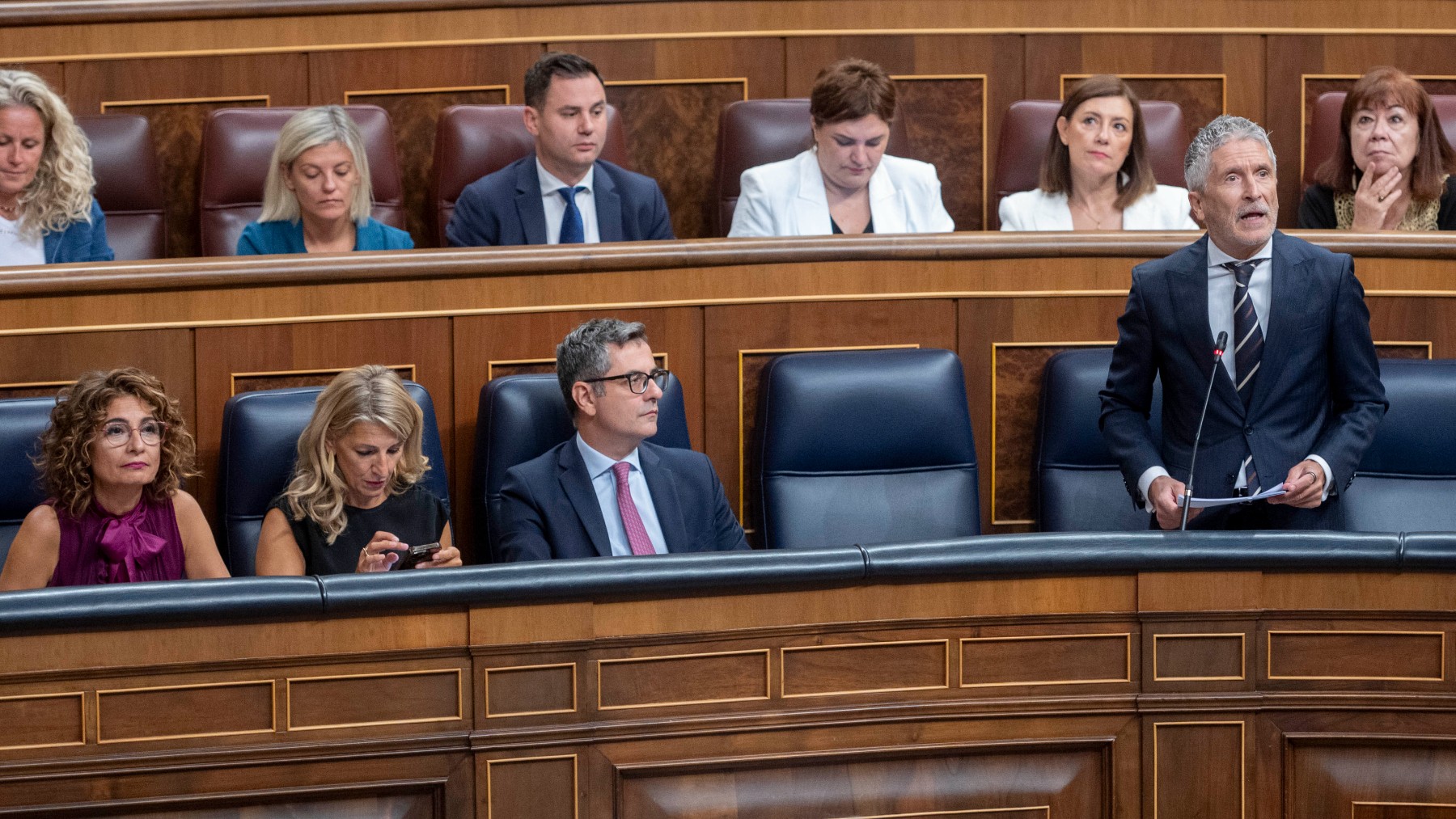 Marlaska y otros ministros de Sánchez. (Foto: EP)