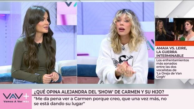 Alexia Rivas y Alejandra Rubio en el plató de Vamos a ver (Mediaset).