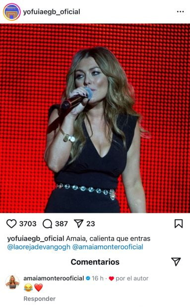 Amaia Montero comenta la publicación de Yo fui a EGB. (Instagram)