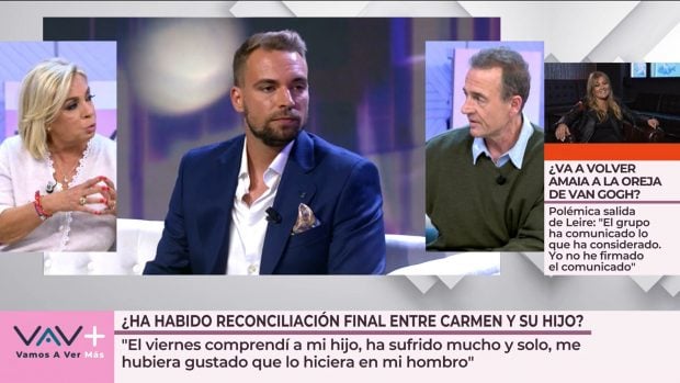 Carmen Borrego responde a Alessandro Lequio en Vamos a ver. (Mediaset)