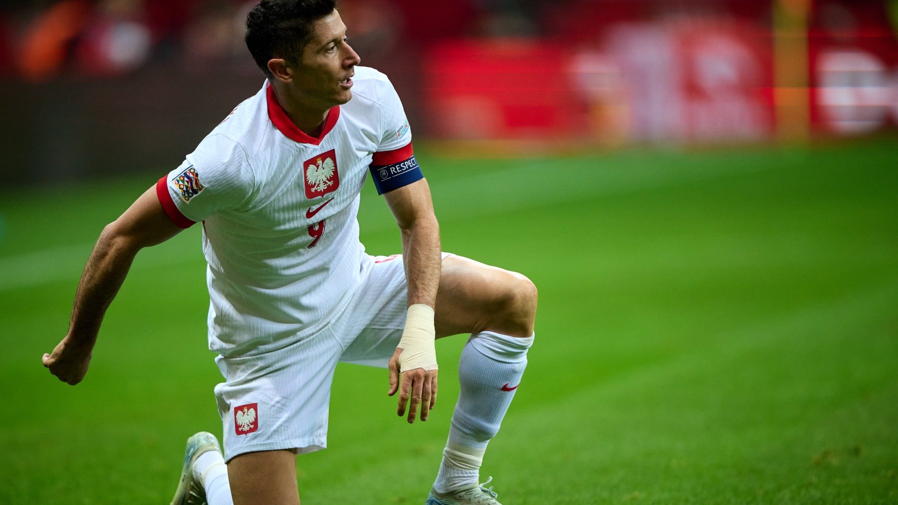 Robert Lewandowski con la selección de Polonia. (Getty)